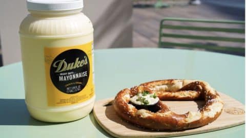 Picture of Duke's mayo and a pretzel to link to article